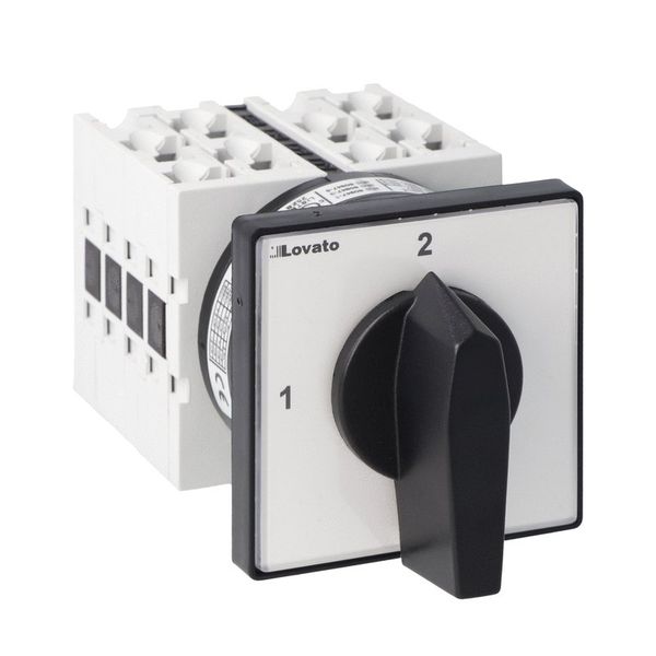 Rotary cam switch GX series, changeover switch without 0, 4 poles 32A, for front mounting with black handle, front plate 65X65mm image 1