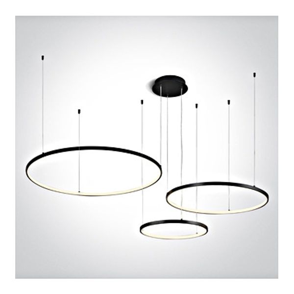 63150B/B/W BLACK 3x RINGS 40cm/60cm/80cm 65W WW IP20 DIM image 1