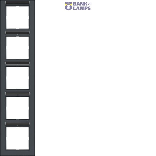 Cover frame 5-way vertical, text field, A.1, anthracite image 1