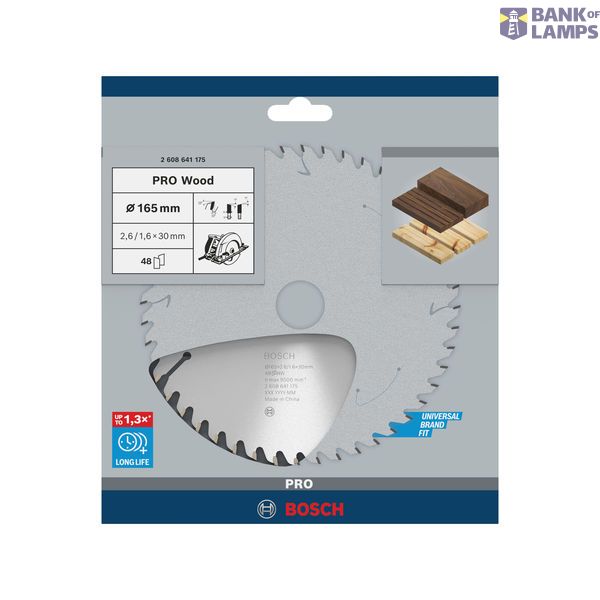 Optiline Wood circular saw blade 165 x 30 x 2,6 mm, 48 image 2