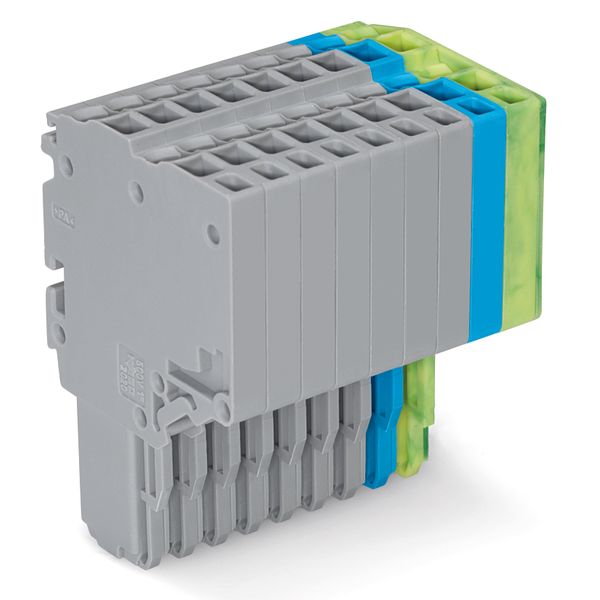 2-conductor female connector Push-in CAGE CLAMP® 1.5 mm² gray/blue/gre image 1