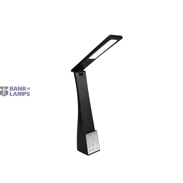 Linus LED table lamp black rechargeable with bluetooth speaker image 1