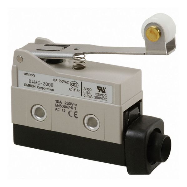 Enclosed switch, hinge roller lever, SPDT, 10 A D4MC9500A image 1