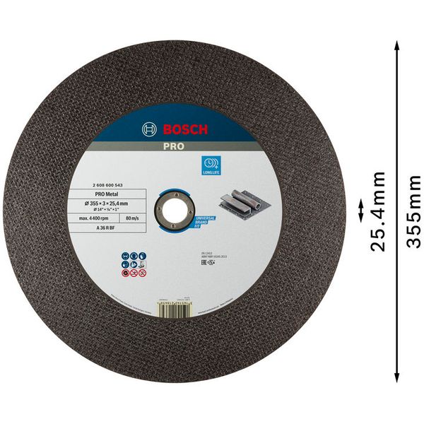 Expert for Metal straight cutting disc A 36 R BF, 355 mm, 25,40 mm, 2,8 mm image 2