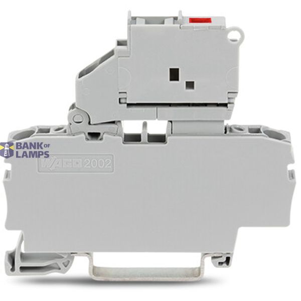 2-conductor fuse terminal block with pivoting fuse holder with end pla image 1