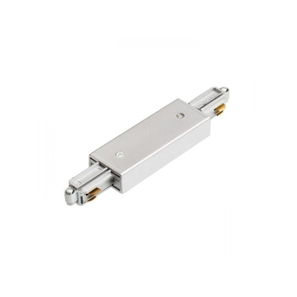 1F straight connector with feed-in silver grey 230V image 1