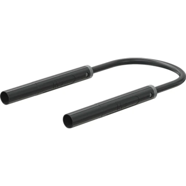 Safety measuring lead with (4 mm lamella plug, straight) to (4 mm lamella plug, straight), 1.5 m, black, PVC, 2.5 mm², CAT II, 66.1055-15021 image 1