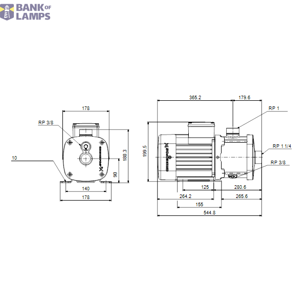 Horizontal multistage pump CM 5-9 A-R-I-E-AQQE F-A-A-N 400Y image 2