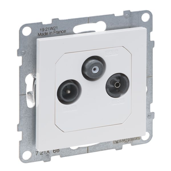 TV-R-SAT MALE PASSTHROUGH 14dB WHITE image 1