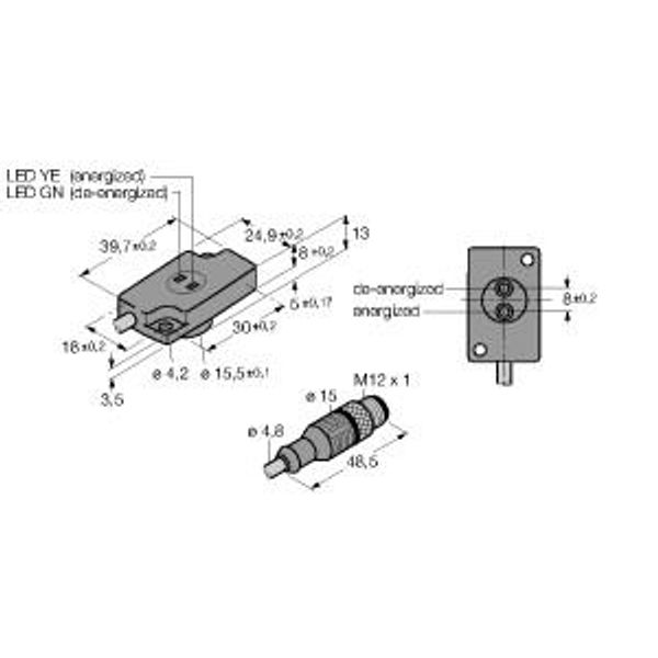 Inductive Sensor (Axial) Monitoring Kit for Power Clamps   NI1.5-KSR13A-2AD4X2-0.2-RS4.4T/S34 image 1