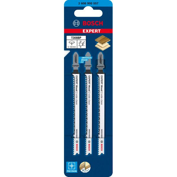 EXPERT ‘Wood 2-side clean’ T 308 BP Jigsaw Blade 3-pc 3 pcs. image 3