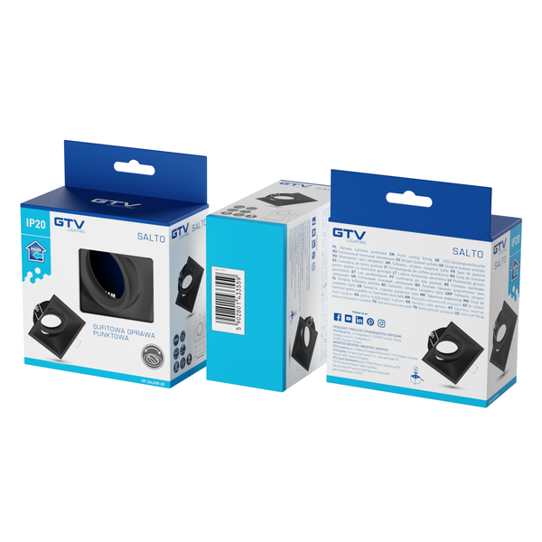 Spot luminaire housing SALTO, IP20, square, black image 2