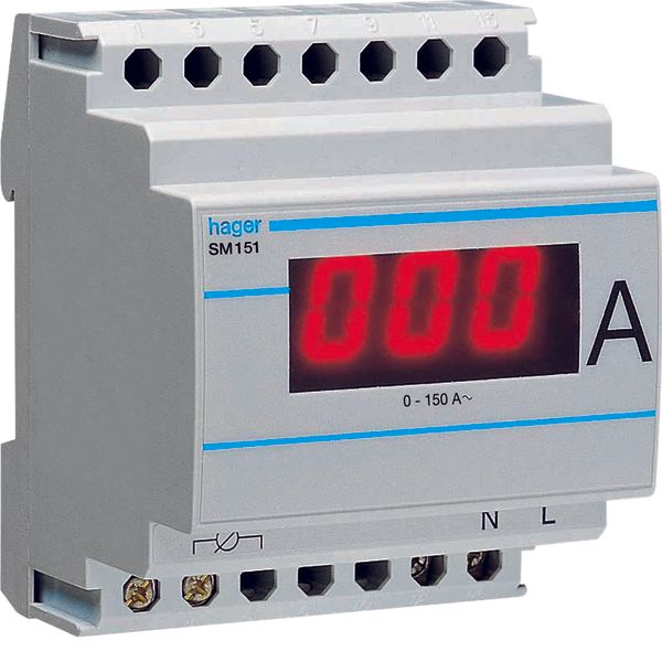 Digital ammeter 0-150A indirect reading image 1