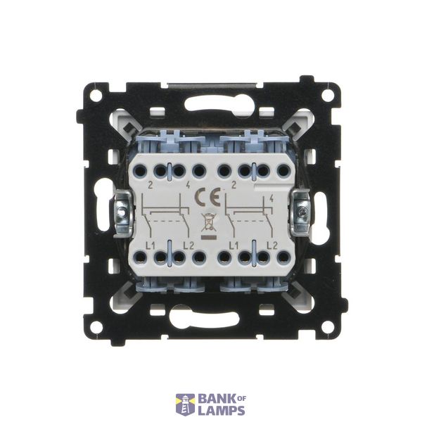 Double roller blindpush button 1-0-2, (module), Simon 24, IP20, 10A, graphite mat image 1
