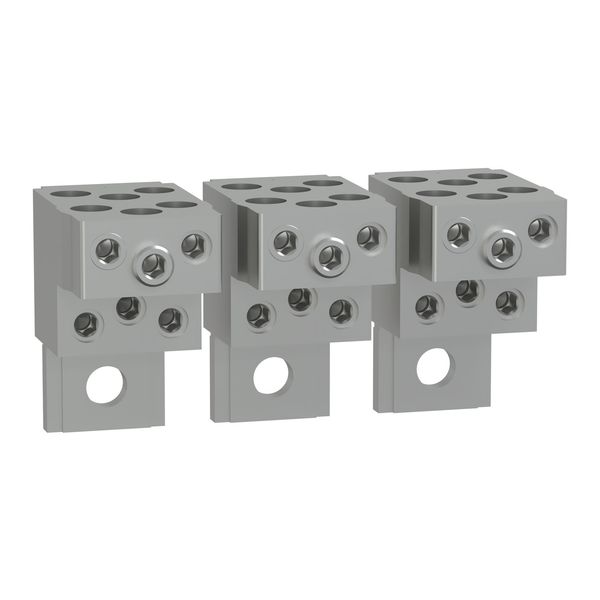 aluminium cable connectors, TransferPacT, for 6 cables 1.5 to 35 mm², Frame 250A, 3P, set of 3 image 1