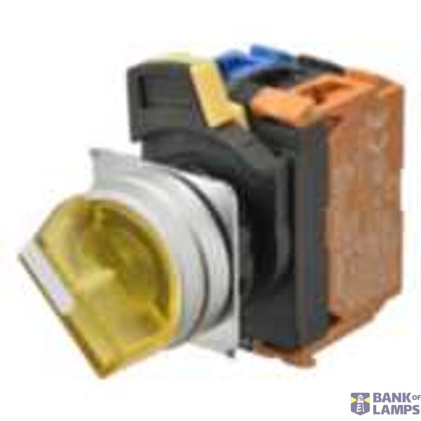 Selector A22NW Ã˜22, 3 position, Lighted, bezel brushed M, AUTO RESET O A2242013B image 1