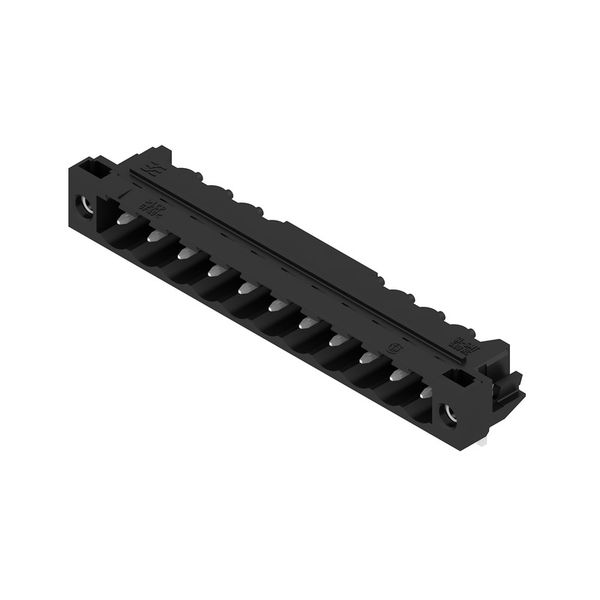PCB plug-in connector, male header, Solder flange, THT/THR solder connection, 5.08 mm, Number of poles: 11, 90°, Solder pin length (l): 3.2 mm, tinned, black, Box image 1