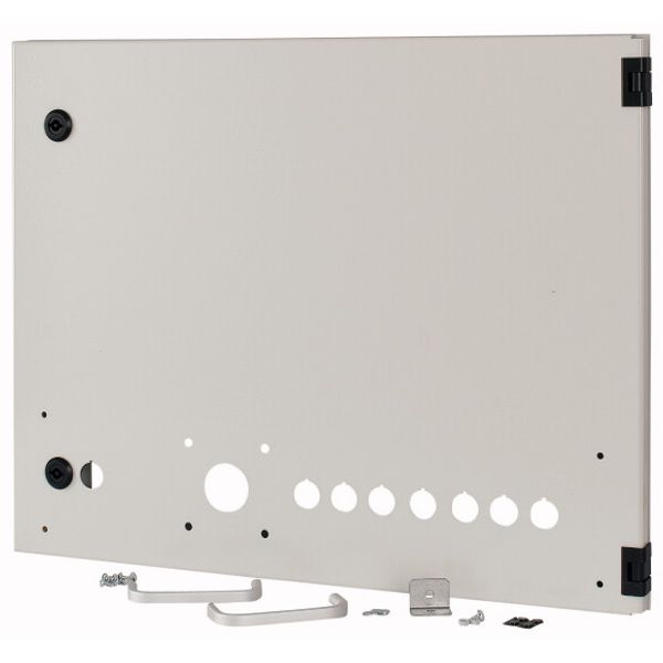 XMW1806CDV-NZM-0 Opening metal front plate for drawer, NZM, ventilated, H=450mm, IP31, grey image 1