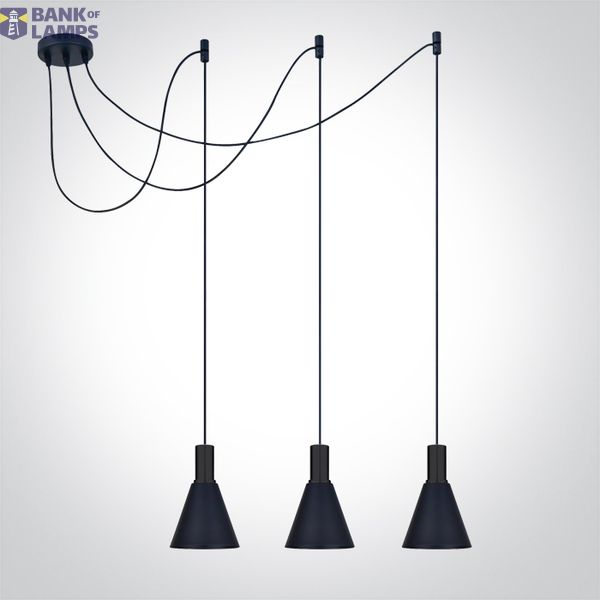 BLACK WITH BLACK SHADE 10W 3xE27 image 1