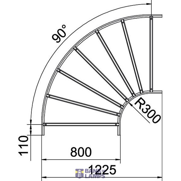 90° bend for cable ladder 110x800 Steel Hot-dip galvanised zinc image 2