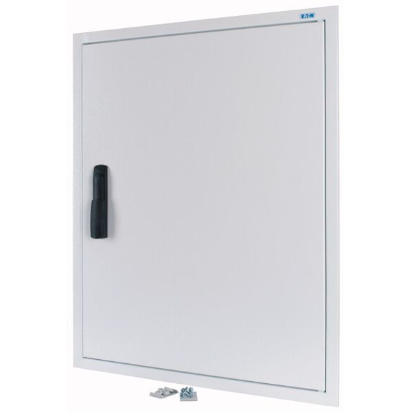 BP-U-3S-600/7-P-W Flush-mounting trim ring with sheet steel door and locking rotary lever for 3-component system, W = 600 mm, H = 760 mm, white image 3