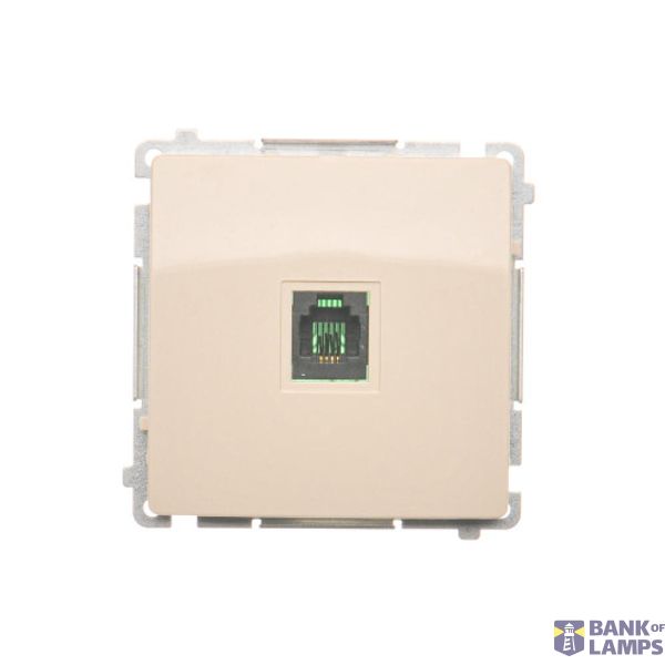 RJ11 single telephone socket, (module), beige image 1