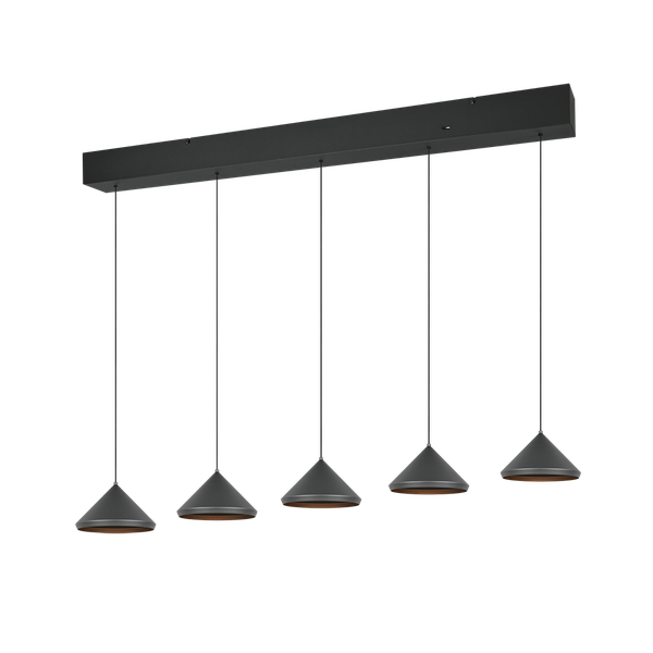 Laguna LED pendant 5-pc matt black image 1