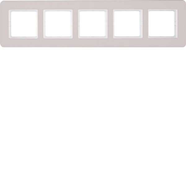 Bezel with large cutout, Berker Q.7, rose quartz, matte image 1