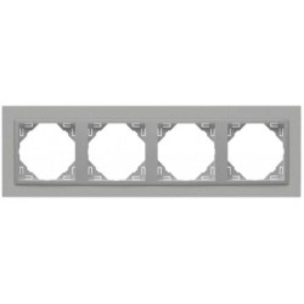 FOUR-GANG FRAME ALUMINIUM/ALUMINIUM image 1