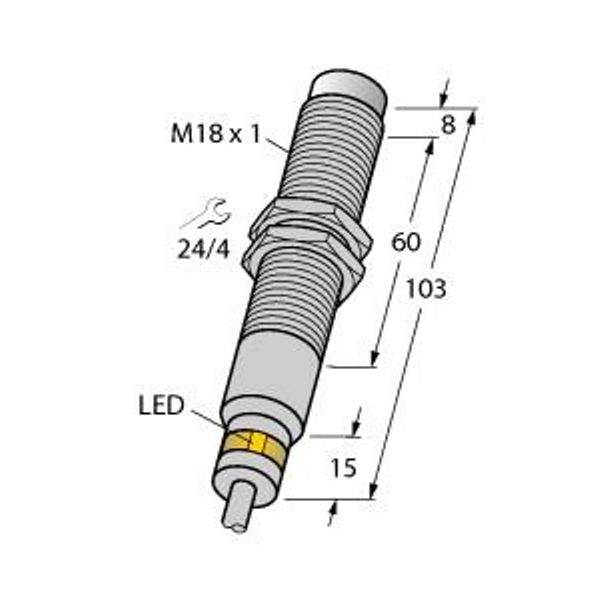 Inductive Sensor For Harsh Environments and Temperatures up to 120°C   NI7-EM18D-VP6X/S120 image 1