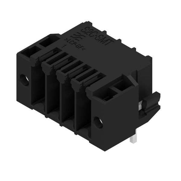 PCB plug-in connector, male header, Solder flange, THT/THR solder connection, 3.50 mm, Number of poles: 8, 90°, Solder pin length (l): 1.5 mm, Au (Gold), black, Tape image 1