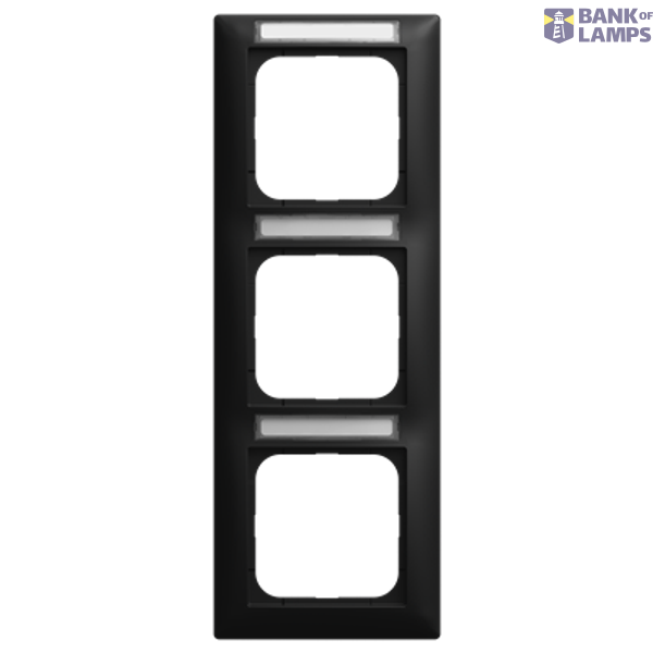 1723 NS-915 Cover frame with viewing window, vertical with labeling field 3-fold black matt - Busch-balance® SI image 1