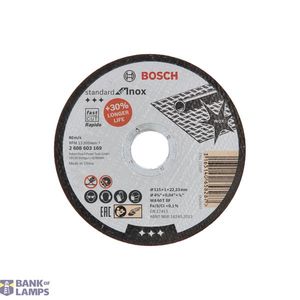 Standard for Inox - Rapido straight cutting disc WA 60 T BF, 115 mm, 22,23 mm, 1,0 mm image 1