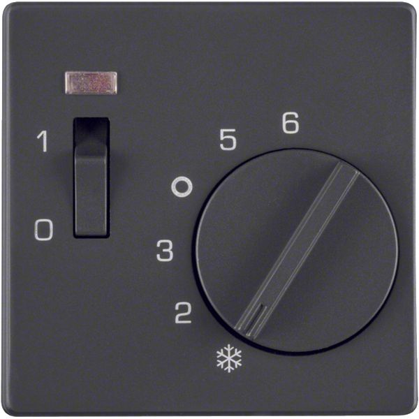 Centre plate for thermostat, pivoted, setting knob, Q.1/Q.3, ant. velv image 1