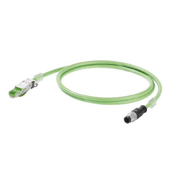 System cable, M12 D-code – IP 67 straight pin, RJ45 IP 20, Cat.5 (ISO/IEC 11801) / Cat.5e (TIA T568-B), PVC, 85 m image 1