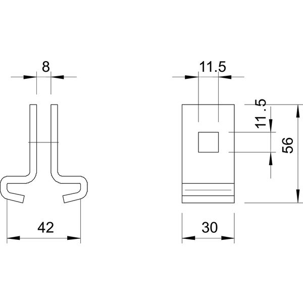 TGK 30 42 FT Carrier claw for IS 8 support 56x30 image 2