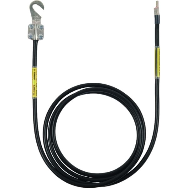 Earthing cable 10mm² / L 2.0m black w. 1 cable lug (B)M8/M10, 1 pin ca image 1