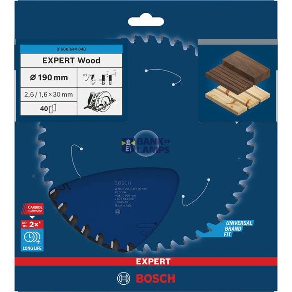 Circular saw blade Expert for Wood 190 x 30 x 2,6 mm, 40 image 3