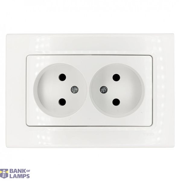 Linnera-Rollina Two Gang Socket White image 1