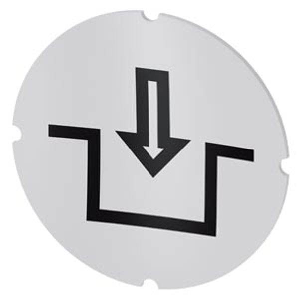 Inscription plate for illuminated pushbutton, round, milky, icon: Lock image 1