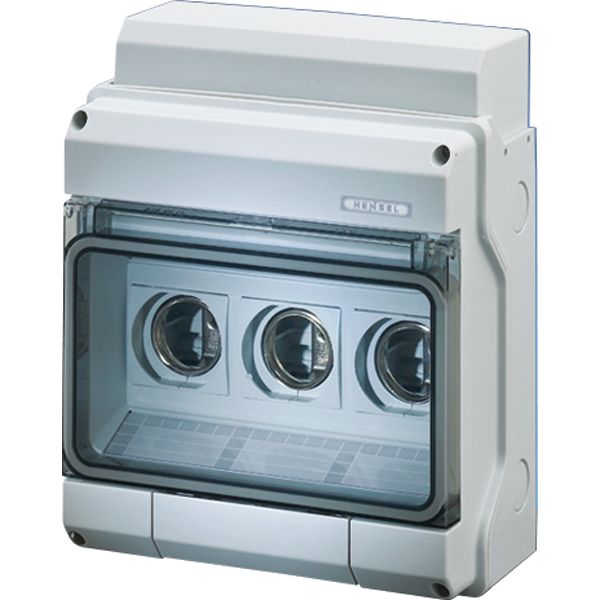 Fuse housing KV IP65, 9 module, DIII 3x63 A, Tule input, N+PE (KV 9363) image 1
