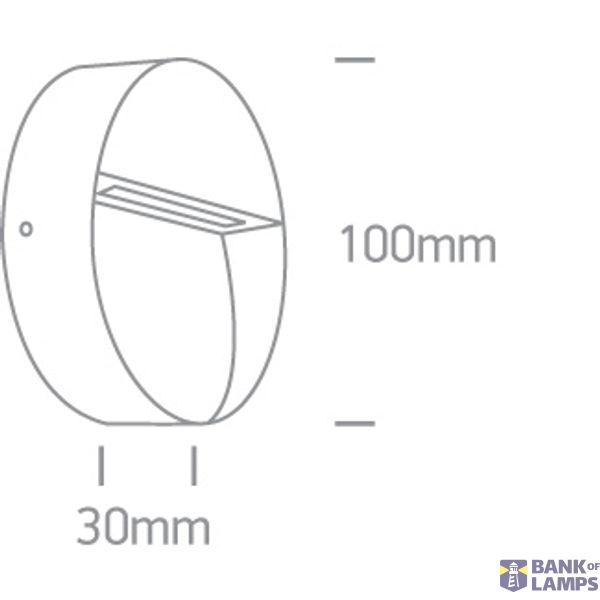ANTHRACITE WALL LIGHT 3W WW IP54 100-240V image 2