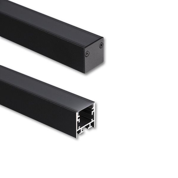 Attached aluminum profile PC1 25x25mm without diffuser 2m black image 1