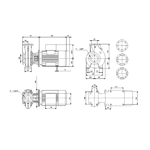 Norm block pump NB150-250/252 EUP A-F1-A-BAQE 7.5 3f 6P image 2