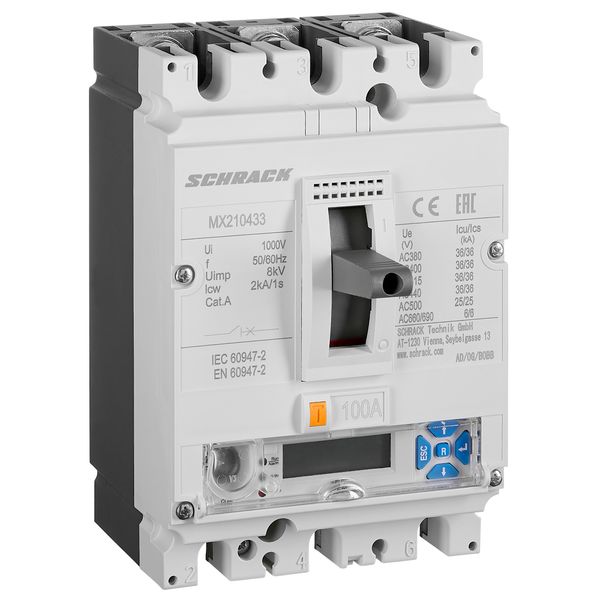 Moulded Case Circuit Breaker Type EM, 3 pole, 36kA, 100A image 1