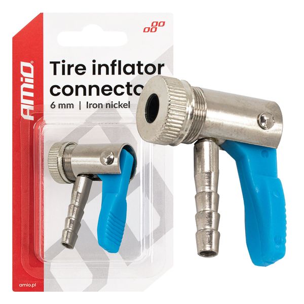 Ironn nickel plating tire inflator connector 6 mm AMIO-04497 image 1