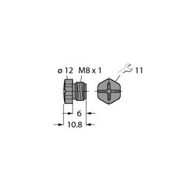 Accessories for Actuator/Sensor Cables M8 × 1 Blanking Plug   SCHUTZSTOPFEN ISK-M8 image 1