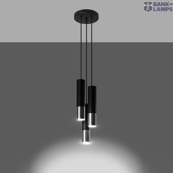 LOOPEZ 3P HANGING LAMP BLACK/CHROME GU10 3X40W IP20 image 2
