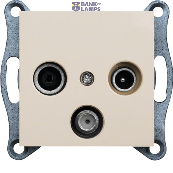 LUMINA Pass-through RTV-SAT Antenna Outlet (cream) WL3121 image 1