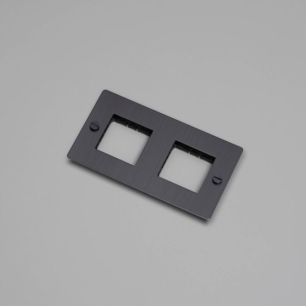 2G WALL PLATE / HORIZONTAL / NO INFILLS / WITHOUT LOGO / SMOKED BRONZE image 1